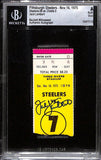 Jack Lambert Signed Pittsburgh Steelers 11/16/75 Ticket Stub Slab Beckett 38400