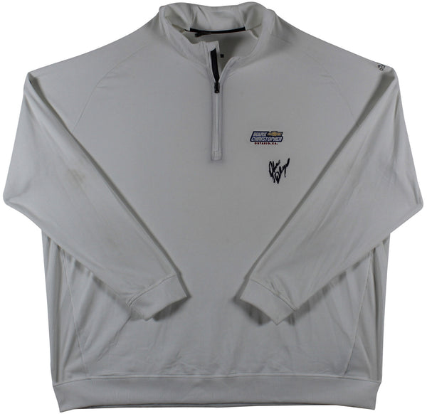 John Daly Signed Match Worn White Adidas Quarter Zip Shirt BAS #BH00335