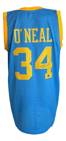Shaquille O'Neal Signed Los Angeles Lakers Throwback Jersey (Beckett) 2000 MVP