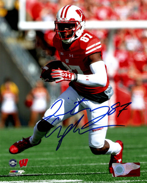 WI Badgers Receiver QUINTEZ CEPHUS Signed 8X10 Photo #1 AUTO - 2020 Draft Pick