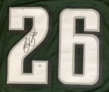Saquon Barkley Signed Green 2024 SB Stat Football Jersey PSA/DNA