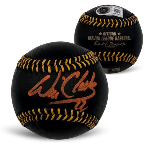 Will Clark Autographed San Francisco Giants Black Baseball Beckett UV Case