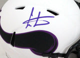Cris Carter Autographed Vikings Lunar Speed Mini Helmet- JSA W *Purple