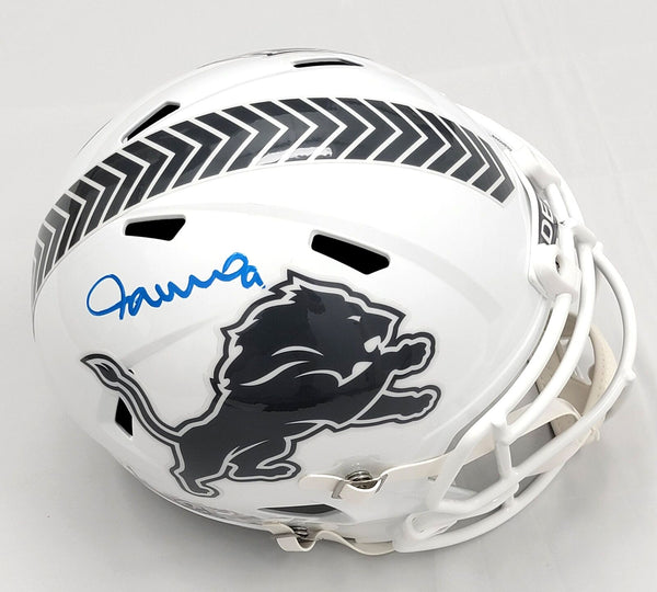 Jameson Williams Signed Lions 2024 Salute to Service STS Replica Helmet Beckett