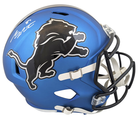 Lions Sam LaPorta Signed Alt 2024 On Field Full Size Speed Rep Helmet BAS Wit