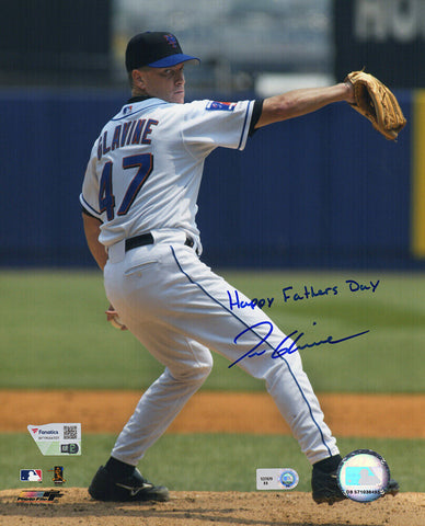 Tom Glavine Signed Mets Action 8x10 Photo w/Happy Father's Day - (Fanatics COA)
