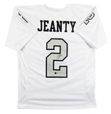 Ashton Jeanty Authentic Signed White Color Rush Pro Style Jersey BAS Witnessed