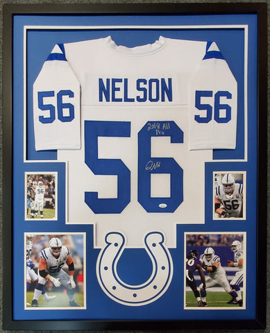 FRAMED INDIANAPOLIS COLTS QUENTON NELSON SIGNED INSCRIBED JERSEY JSA COA