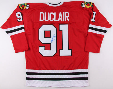 Anthony Duclair Signed Blackhawks Jersey (Beckett COA) Chicago Left Winger