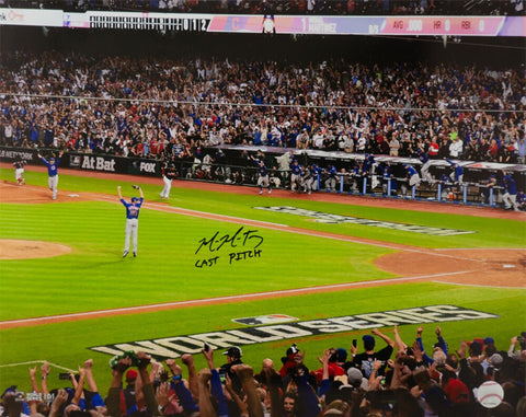 Mike Montgomery Signed Cubs 2016 WS Last Play 16x20 Photo w/Last Pitch - SS COA