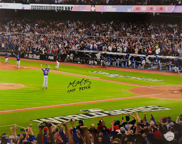 Mike Montgomery Signed Cubs 2016 WS Last Play 16x20 Photo w/Last Pitch - SS COA