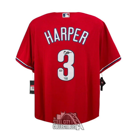 Bryce Harper Autographed Philadelphia Red Nike Baseball Jersey - Fanatics