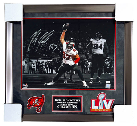 Rob Gronkowski Buccaneers Signed SB LV Spotlight 16x20 Matted & Framed Photo JSA