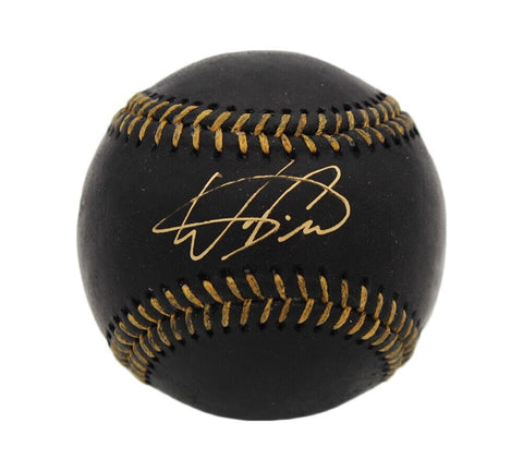 Wander Franco Signed Tampa Bay Devil Rays Rawlings OML Black Baseball