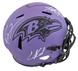 Ravens (3) Reed, Lewis & Suggs Signed Rave F/S Speed Proline Helmet W/ Case BAS