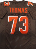 Browns JOE THOMAS Signed Custom Replica Brown/Orange Jersey AUTO w/ HOF 2023 JSA