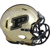Mike Alstott Signed Purdue Boilermakers Chrome Mini Helmet Beckett Witness 50202