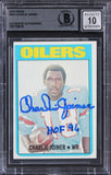 Oilers Charlie Joiner "HOF 96" Signed 1972 Topps #244 Card Auto 10! BAS Slabbed