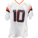 Bo Nix Autographed/Signed Pro Style sz XL White Jersey Beckett Witness 49642