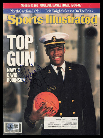 David Robinson Autographed Sports Illustrated Cover Spurs Beckett QR #BS36764