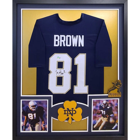 Tim Brown Autographed Signed Framed Notre Dame Heisman Raiders Jersey BECKETT