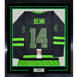 Framed Autographed/Signed Jamie Benn 35x39 Dallas Black Jersey JSA COA