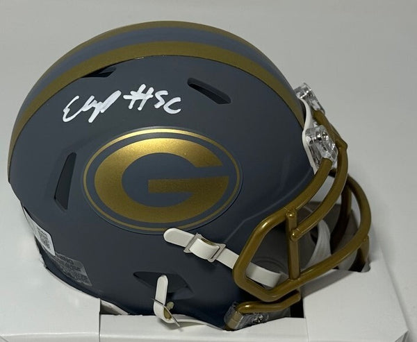Packers Linebacker EDGERRIN COOPER Signed Riddell Slate Mini Helmet AUTO - BAS