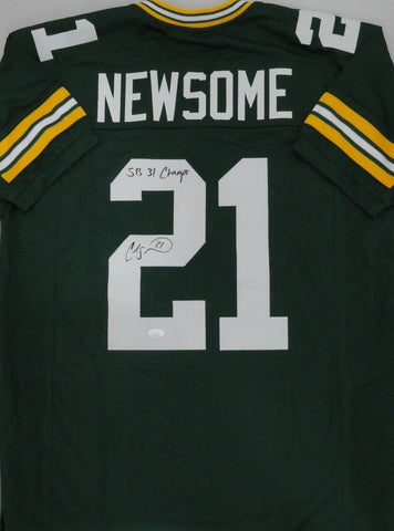 Packers CRAIG NEWSOME Signed Custom Replica Green Jersey AUTO w/ Script - JSA