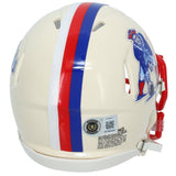 Randy Moss Autographed New England Patriots RETRO Speed Mini Helmet Beckett