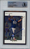 Ray Lewis Autographed 2001 Fleer Premium #47 Trading Card Beckett Slab 43368