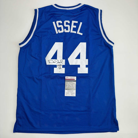 Autographed/Signed Dan Issel Kentucky Blue College Basketball Jersey JSA COA