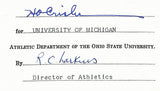 Fritz Crisler HOF Michigan Head Coach Signed/Auto Contract PSA BA199030