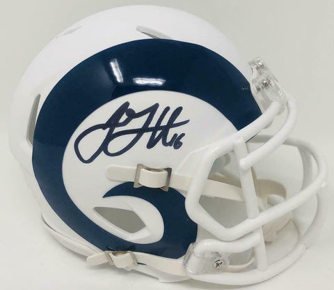 JARED GOFF Autographed Rams White Matte Mini Speed Helmet FANATICS