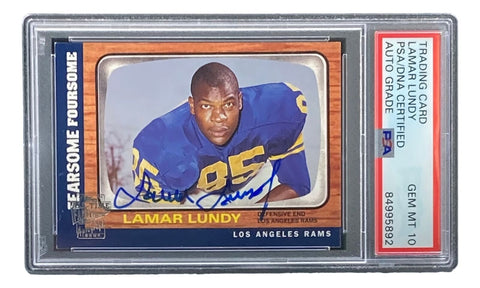 Lamar Lundy Signed LA Rams 2004 Topps #LL Trading Card PSA/DNA Gem MT 10