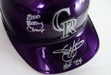 Todd Helton Signed Rockies Helmet 3 Inscriptions - Tri-Star COA