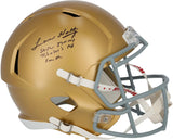 Lou Holtz Notre Dame Fighting Irish Signed Riddell Speed Replica Helmet w/Insc