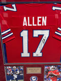 Josh Allen Buffalo Bills Signed Autographed Red Jersey Framed to 32x40 Beckett