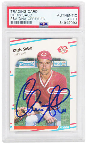 Chris Sabo Signed Reds 1988 Fleer Update Rookie Card #U-87 - (PSA Encapsulated)
