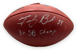 Tedy Bruschi Signed Autographed Metallic Duke Football w/ Inscription JSA