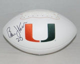 BERNIE KOSAR AUTOGRAPHED SIGNED MIAMI HURRICANES WHITE LOGO FOOTBALL JSA