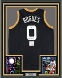 FRAMED Signed MUGGSY BOGUES 35x39 Space Jam Monstars Jersey PSA COA