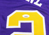 UTAH JAZZ KARL MALONE AUTOGRAPHED SIGNED PURPLE JERSEY JSA STOCK #237063