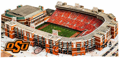 Barry Sanders Signed Oklahoma State 13" Replica Stadium w/Heisman'88 - (SS COA)