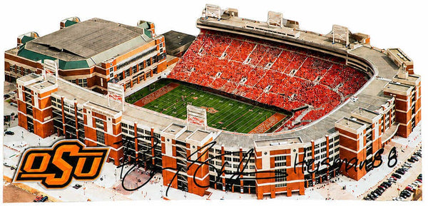 Barry Sanders Signed Oklahoma State 13" Replica Stadium w/Heisman'88 - (SS COA)