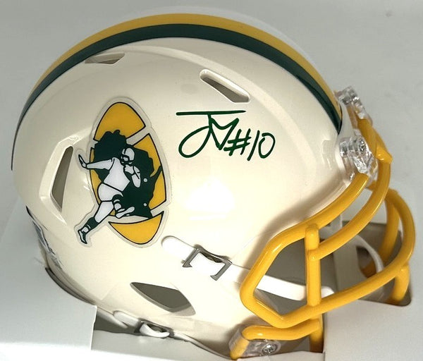 Packer Quarterback JORDAN LOVE Signed Riddell RETRO Speed Mini Helmet AUTO - BAS