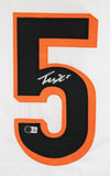 Tee Higgins Authentic Signed White Pro Style Jersey Autographed BAS 2
