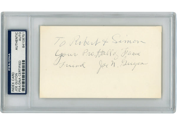 Joe Guyon Autographed Canton Bulldogs Index Card Personalized Slab PSA 54901