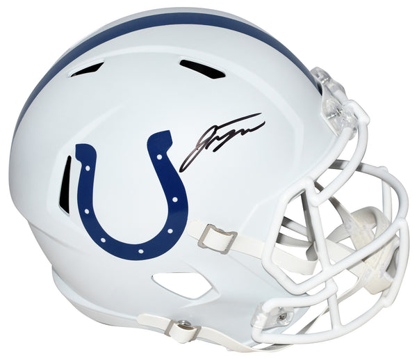 JONATHAN TAYLOR SIGNED INDIANAPOLIS COLTS FLAT WHITE FULL SIZE HELMET BECKETT