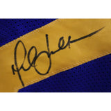 Marshall Faulk Autographed XL Pro Style TB Blue Jersey Beckett Witness 49285