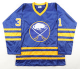 Grant Fuhr Signed Buffalo Sabres Jersey (Beckett) 5xStanley Cup Champion /Goalie